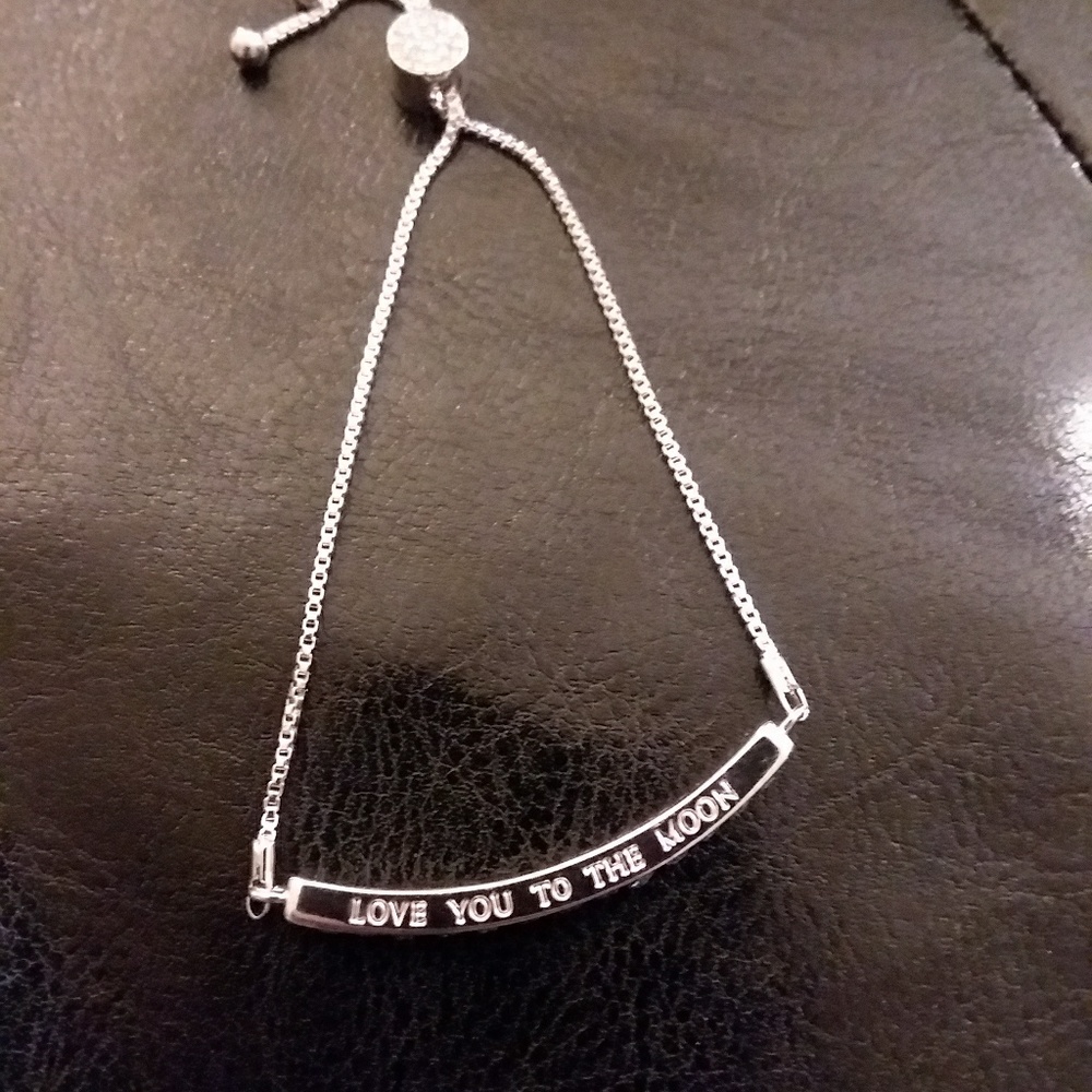 "Love you to the moon" Blue Gemstone Bracelet